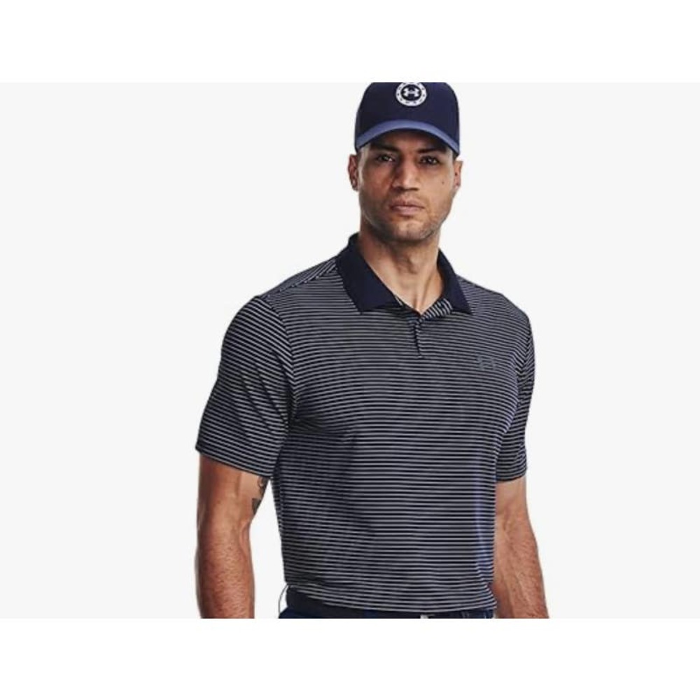 Under Armour Men’s 4XL Performance 3.0 Novelty Polo Midnight Navy Striped  NWT